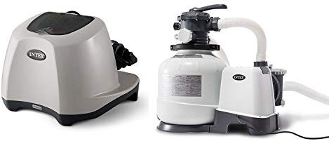 Intex Saltwater System and Sand Filter Pump Set for Above Ground Swimming Pool