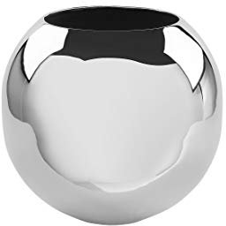Fink Moon, Vase, Eisen, glatt, Silber, L. 25 cm, B. 25 cm, H. 20 cm, D. 25 cm