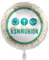1 Folienballon Kommunion Symbols bunt weiß rund 43 cm ungefüllt Ballongas geeignet
