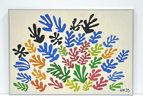 BaikalGallery Henri Matisse LA GAVILLA (1953) Cuadro Enmarcado (P2475) -Moldura de Aluminio Mate de Color Plata - Montaje en Panel Adhesivo (Foam)- Laminado en Mate (Sin Cristal) (60x80cm)