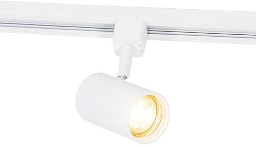 Qazqa Modern Schienenleuchte für Schienensystem - Iconic Jeana - Weiß, Rund, 9.5cm, Ideal als Küche lampe und
