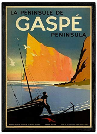 Nacnic Vintage Poster Gaspé. Blätter für Interieur mit klassischen und antiken Werbebildern zu dekorieren. Gemälde Retro-Dekor. A3
