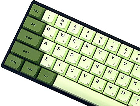 Matcha Keycaps, 125 PBT Keycaps ZDA Similar to XDA English Japanese Korean Russian for Keyboard Gh60/Poker 87/TKL 104/ANSI/XD64/BM60 /XD68/XD84/XD968(only Sell keycap)