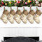 DecroXmas Weihnachtsstrumpf 6er Set Mini 23 cm Xmas Sockensack Candy Bronzing Zweige Muster mit Jute Design für Home Party Dekoration