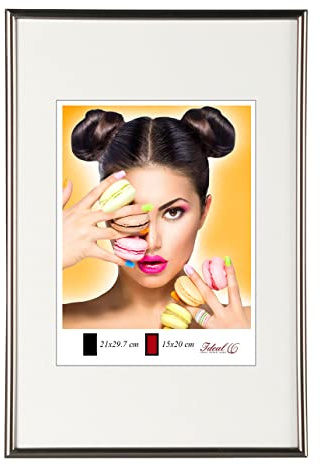 IDEAL TREND FS Kunststoff Bilderrahmen Wanddeko Collage Poster Fotorahmen Bildträger Lifestyle: Farbe: Stahl | Format: 30x40
