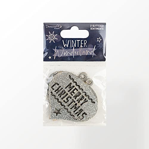 Dovecraft Premium Winter Wonderland Glitter Sentiments, Multi, One Size