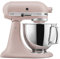 KitchenAid Artisan Series KSM150PS - Batidora de pie con cabezal inclinable de 5 cuartos de galón, con escudo de vertido, color rosa pluma