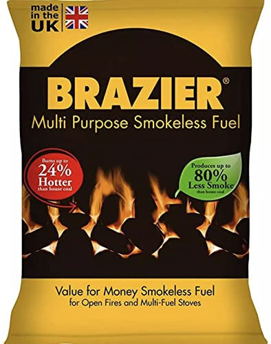 trdefirst 1X Brazier Smokeless Coal For Wood Burner 【|】 Smokeless Fuel For Bbq (Fire accessories)-10kg
