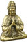 HOMSFOU Quan Yin Statue aus Messing, handbemalt, Guan Yin Skulptur, Schreibtisch-Buddha-Dekoration, Ostasiatische Göttin des Mitgefühls und der Barmherzigkeit