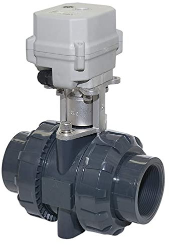 1 1/2 Zoll DN40 DC24V Zweidrahtsteuerung Normalerweise geschlossener 2-wege PVC kugelhahn Mit Manueller Funktion