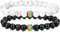 Kteubro Distanz Armbänder, 2 Stück Set Gay Pride Armband, Partner Armbänder Energiearmband, Regenbogen Streifen Schmuck Armband, Herren,Damen
