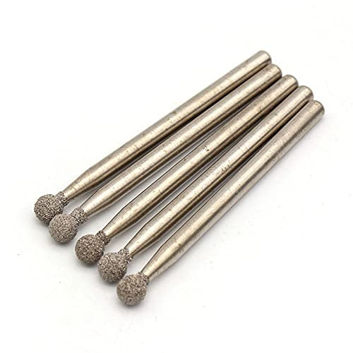 10 x Fraises diamantées avec pointe ronde, tige de 3 mm, grain 150 pour verre, céramique, métal, pierre
