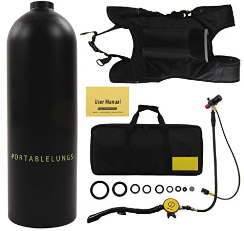 capacité 2L X5000Pro réservoir d'oxygène de plongée supportant 25-30 minutes de respiration sous-marine petit kit de réservoir de plongée (bouteille vide)(Le noir),Mini réservoir de plongée, 450