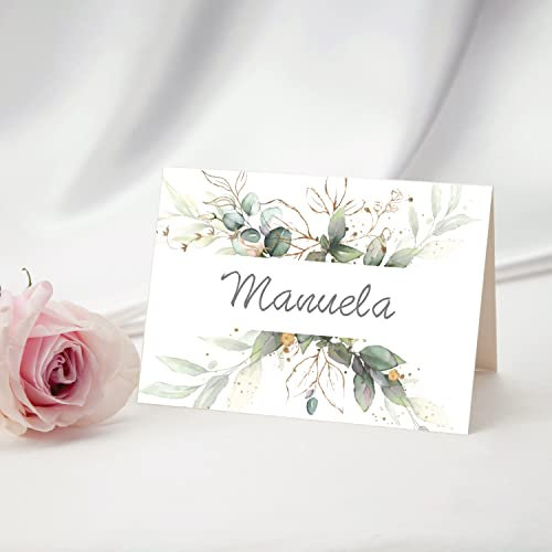25 Stück Tischkarten Namenskarten zum beschriften Hochzeit Geburtstag Konfirmation Kommunion Taufe Feier Namensschilder zum selbst beschriften Boho