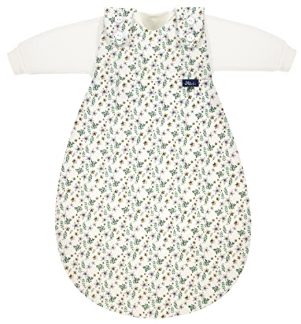 Alvi Baby Mäxchen Original Babyschlafsack 3-teilig, Außensack & Zwei Innensäcke, Kinderschlafsack mitwachsend, atmungsaktiv, Ganzjahresschlafsack (GOTS Petit Fleurs, 80/86)