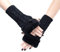 SUNTRADE Fingerlose Damen-Handschuhe, Armstulpen mit Kunstfell, Winter fingerlose Handgelenkwärmer, Schwarz, Medium