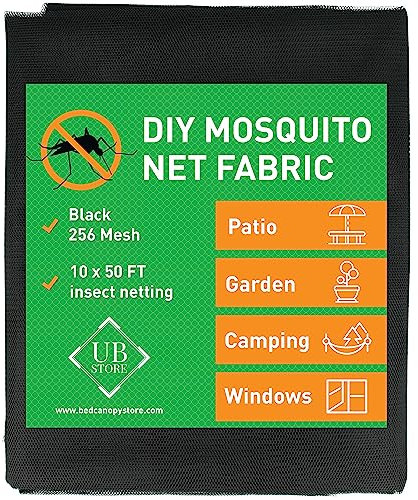 Filet moustiquaire Noir 3x15 mètres | Filet d'insecte pour Couverture de Jardin, terrasse, extérieur et fenêtre | Filet de Protection Contre Les Insectes à Maillage Fin |