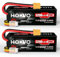 HOOVO 4S Lipo Batterie 14,8 V 5200 mAh 120 C RC Batterie Étui Rigide avec Prise XT90 pour Voiture RC Buggy Hélicoptère Avion Bateau Quadcopter 1/8 et 1/10 RC Modèles de Voiture Hobby (2pcs)