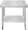 Tavolo da cucina in acciaio inox per la preparazione dei cibi con 4 ruote piroettanti con 2 freni e 4 piedini adattabili Ripiano inferiore regolabile 3 posizioni Portata 160 kg 60cm x 90cm x 86cm