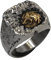 Nordischer Wolf Fenrir Ring für Herren Damen Retro 925 Sterling Silber Rune Ring Wikinger Tier Schmuck Offen Verstellbar