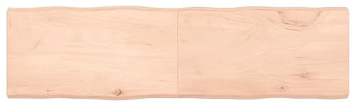 vidaXL Tischplatte, Holzplatte für Tisch Esstisch Couchtisch, Massivholzplatte Handgefertigt mit Baumkante, Ersatztischplatte Scharnierdesign, 180x50x(2-6) cm Massivholz Unbehandelt