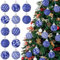 Jutom 12 Stück Weihnachten Chinoiserie Ornamente Blau und Weiß Kugel Blau Weihnachten Hängende Ornamente für kleine Weihnachtsbaum Weihnachten Party Supplies