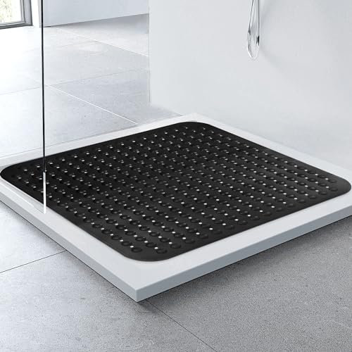 Duschmatte rutschfest 80x80, Duschmatte, rutschfest Duscheinlage mit Saugnäpfen, Antirutschmatte Dusche, PVC Shower Mat Non Slip