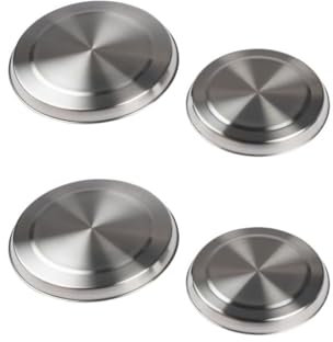 Fackelmann 9928250 Lot de 2 set de 2 caches plaques de cuisson gaz et électrique, cache plaque de cuisson, Acier inoxydable, 16 et 20 cm