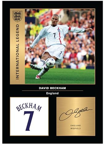 Icons Wall Art David Beckham England International Legends Signed A4 Printed Photo Picture Display Gift For England Fans Digitally Reproduced Signature Unframed