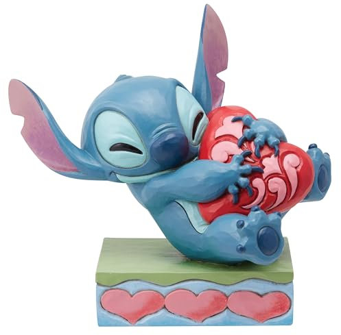 Disney Traditions Stitch Hugging Heart Figurine, Height 13cm