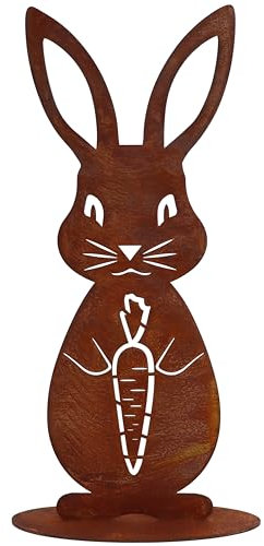Rostikal Osterhase Figur aus Metall 30 cm - Rost Osterdeko für Garten Deko Frühling