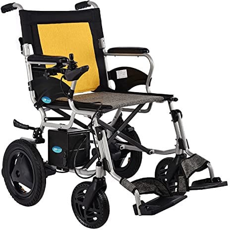 Elektrischer Deluxe-Rollstuhl, motorisiert, zusammenklappbar, klappbar, leicht, zusammenklappbar, elektrischer Rollstuhl, leistungsstarker Doppelmotor, geeignet für ältere Menschen und Behinderte