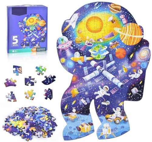 FORMIZON Puzzle Kinder, 108 Teile tierische Puzzleteile, Ocean Puzzle Spielzeug, Pädagogisches Spielzeug, Kinderpuzzle Geschenk für Jungen Mädche ab 3-12 Jahren (Astronaut)