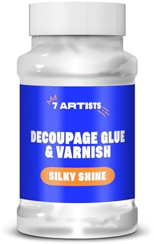 7 Artists Colla Acrilica per Decoupage 500 ml | Colla per Tovaglioli | Vernice Trasparente | Articoli per Decoupage