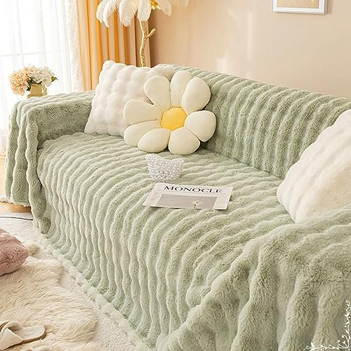 Bishilin Überwurf Sofa Katzenschutz 180x300CM, Sofabezug Ecksofa 3 Sitzer Filz Grün Couchbezug Eckcouch Universal