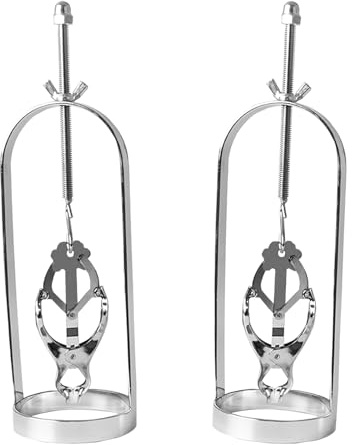 JOEYSUT Metal Nipple Clamps, Adjustable Non-Piercing Clips B | Adjustable metal nipple clips with a faux jewellery look for adult couples role play