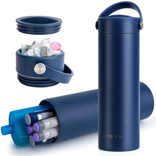 SUNMON Insulinkühler-Reiseetui – TSA-zugelassenes Diabetes-Reiseetui, medizinische Kühlflasche, tragbare Insulinstift-Reisetasche für Diabetikerbedarf (Dunkelblau)