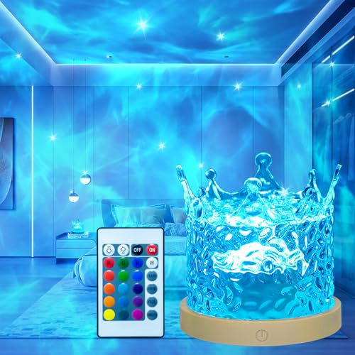 Ciskotu Proiettore Stelle Soffitto, 16 RGB Colore Proiettore Bambini, Luce Notturna Bambini con Telecomando, Lampada Aurora Boreale, LED Luci Notturne per Bambini, Adulti, Camera da Letto