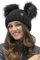 VIVISENCE Winter Mütze Mit Zwei Bommel Für Damen Aus Wärmendem Garn Mit Antistatischer Wirkung Bommelmütze Aus Weichem Innenfutter Perfekte Passform Für Kalte Wintertage Modell, Schwarz,Einheitsgröße