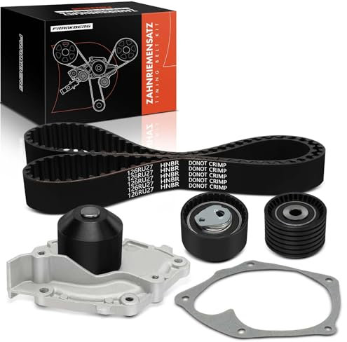 Frankberg 1x Kit de Courroie de Distribution avec Pompe à eau Essence Compatible avec Avantime DE0 Clio III BR0/1 CR0/1 Duster HS Espace IV JK0/1 Laguna II BG0/1 Laguna III Grandtour KT0/1