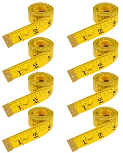 8-teiliges Schneidermaßband 200cm/79 Zoll, mit CM und INCH Skalierung,gelb