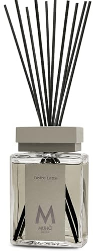 MUHA' | Profumatore Perfume Diffuser, Dolce Latte, 500 ml | Profumatore per Ambiente Diffusore Ambiente con Bastoncini