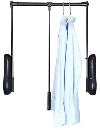 XNKLMYT Pull Down Closet Rod for Hanging Clothes, 20.1-25.6 Adjustable