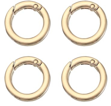 PATIKIL Anelli A Molla, 4Pz Clip Metallico Rotondo Da 1 Pollice Gancio A Scatto Per Portachiavi Borsa Tracolle Guinzagli Per Cani DIY, Oro Chiaro 25mm