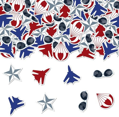 200 Stück Konfetti, Luftwaffe, Luftwaffe, Geburtstagsdekoration, Flugzeugtisch, Konfetti, Militär-Jet-Thema, Tischdekoration, für Jungen, Flugzeug, Geburtstag, Babyparty, Partyzubehör