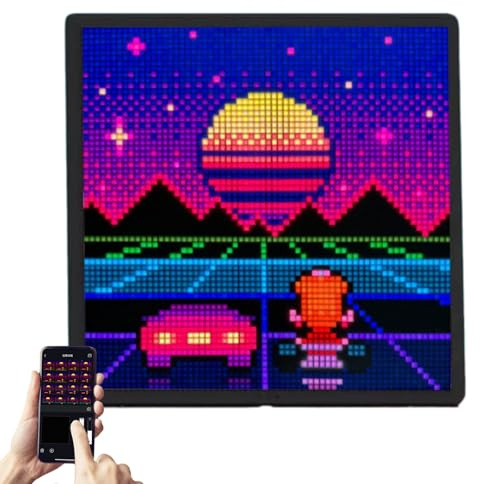 LED Pixel Art Digital Photo Frame, 64x64 Rvb Panneau D'affichage LED Programmable Rvb, Smart Portable Bluetooth Connect ＆ Contrôle De L'apploc