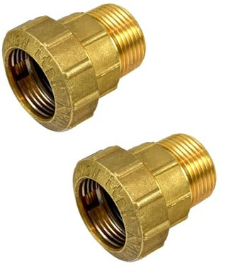 2 Stück Messing Fittings Kupplung 1/2 Zoll Außengewinde für 20 mm PE-Rohr für Wasserrohr in Garten oder Haus (Messing-Kupplung 1/2 Zoll AG,2, Stück)