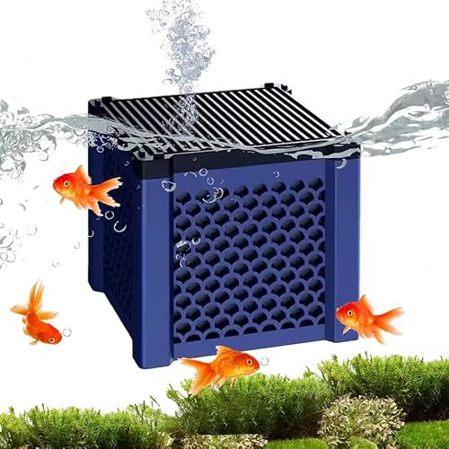 Aodejoy Aktivkohle Aquarium,Clever Cub-e Aktivkohle Pferde,Wassertrog Purifier Cube,Aktivkohlefilter Pferdetränke,Eco Aquarium Wasserreiniger Würfel,für Teiche,Aquarium,Vorratstank (Blau)