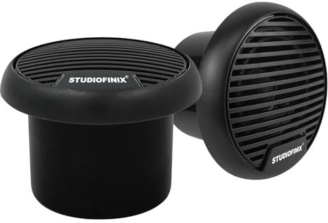 STUDIOFINIX 3 Inch Waterproof System Weather Proof Coaxial Boat Speakers Marine Stereo Outdoor Loudspeaker System Set for Car Van Truck Tractor Caravan Motorhome (Black)