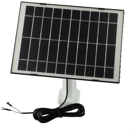 EffiFish 10W Solar Panel Charger， with U-Shaped Cable for Ring Video Doorbell 4 3 3Plus 2 Monocrystalline Silicon IP65 Waterproof with Bracket(Black)